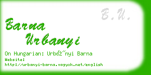 barna urbanyi business card